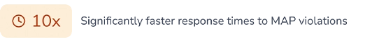 Significantly faster response times to MAP violations